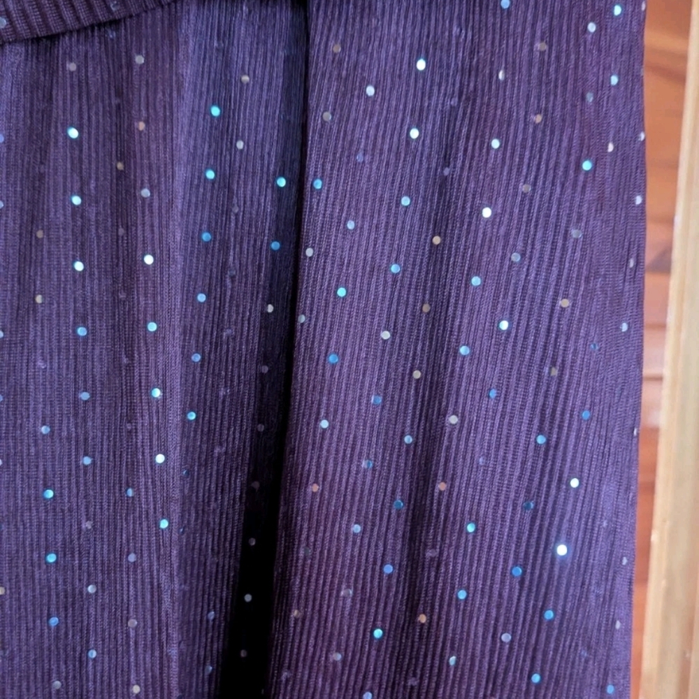 Baltic Born Plum Maxi Dress with Silver Sequins that catch the light. - Picture 4 of 6